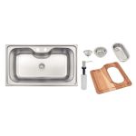 Cuba de Sobrepor Morgana Maxi 86x50cm Inox Acetinada com Acessórios Tramontina UN