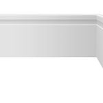 Rodapé Fit frisado 10cm com 2,40M Branco Biancogres UN