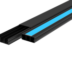 Canaleta 40x15mm 2M Preta com Fita Dupla Face e Divisória Enerbras UN