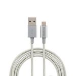 Cabo USB x Micro USB 1,5m Nylon Branco EUAB 15NB Intelbras UN