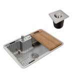 Cuba Inox Massima 64x44x20 com Acessórios e Lixeira Escovada - Docol UN
