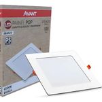 Painel LED Embutir Quadrado 18W 4000K Branco ABS - Avant UN
