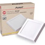 Luminária LED de Sobrepor Quadrada 18W 3000K ABS Branca - Avant UN