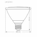 Lâmpada LED PAR30 9,9W E27 2700K - Taschibra UN