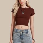 BLUSA MANGA CURTA KELLY MARROM