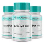 Kit 3 Betaína HCL 300mg 90 Cápsulas