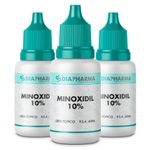 Kit 3 Minoxidil 10% Com Propilenoglicol 60ml