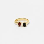 Anel Duo Turmalina Rosa Ouro