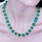 Colar Jade Verde Prata