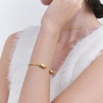 Bracelete Casulo Duplo Ouro