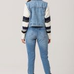 Jaqueta Feminina Jeans Manga Longa Tricot Disparate