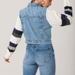 Jaqueta Feminina Jeans Manga Longa Tricot Disparate