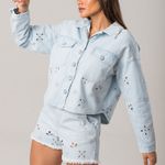 Jaqueta Feminina Cropped Sarja Manga Longa Disparate