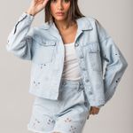 Jaqueta Feminina Cropped Sarja Manga Longa Disparate