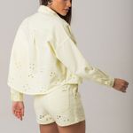 Jaqueta Feminina Cropped Sarja Manga Longa Disparate