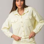 Jaqueta Feminina Cropped Sarja Manga Longa Disparate