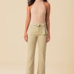 Calça Flare com Cinto Feminina Sarja Disparate