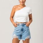 Shorts Jeans Barra Desfiada Feminino Disparate