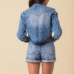 Camisa Jeans Cropped Feminina Disparate