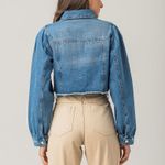 Jaqueta Cropped Jeans Feminina Barra Desfiada Disparate