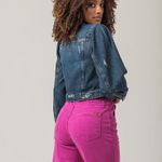 Jaqueta Cropped Jeans Feminina Manga Bufante Disparate