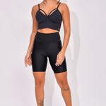 Bermuda Cintura Alta Fitness Preta New Vision