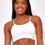 Top Fitness com Bojo Alcinha Branco Back