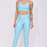 Legging Fitness Cintura Alta Azul Tulipa Cirre