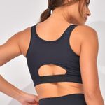 Top Fitness Com Zíper Preto Lift