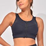 Top Fitness Com Zíper Preto Lift