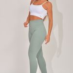 Legging Fitness Cintura Alta Verde Canelada Power
