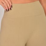 Legging Fitness Cintura Alta Bege Canelada Power