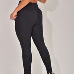 Legging Fitness Preta Com Bolso Canelada