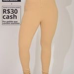 Legging Fitness Com Zíper Bege Canelada