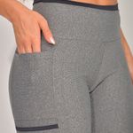Legging Fitness Com Bolso Grafite Duas Fitas