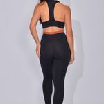 Conjunto Legging Fitness Com Bolso Marrom Fita