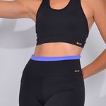 Conjunto Legging Fitness Com Bolso Azul Fita