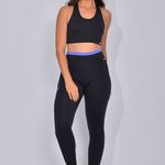 Conjunto Legging Fitness Com Bolso Azul Fita