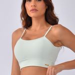 Top Fitness com Bojo Alcinha Verde Pastel Back
