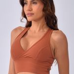 Top Cropped Fitness Marrom