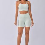 Conjunto Short Fitness Básico Verde Pastel Light