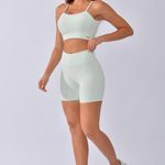 Conjunto Short Fitness Básico Verde Pastel Light