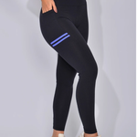 Legging Fitness Com Bolso Azul Fita