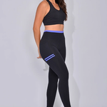 Conjunto Legging Fitness Com Bolso Azul Fita
