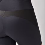 Conjunto Bermuda Fitness Cintura Alta Preta Black Metalic