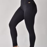 Conjunto Legging Fitness Cintura Alta Preta Black Metalic