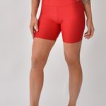 Bermuda Fitness Cintura Alta Vermelha Lusty
