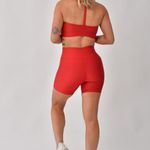 Bermuda Fitness Cintura Alta Vermelha Lusty