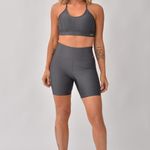 Bermuda Fitness Cintura Alta Cinza Lusty