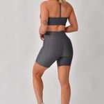 Bermuda Fitness Cintura Alta Cinza Lusty